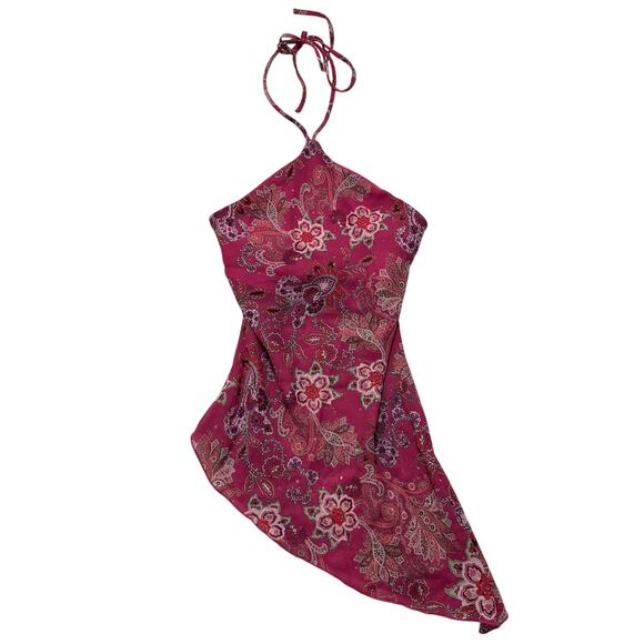 A. Byer Tops - 00's VTG Y2K Pink Fairy Top Asymmetrical Hem Tie Neck M